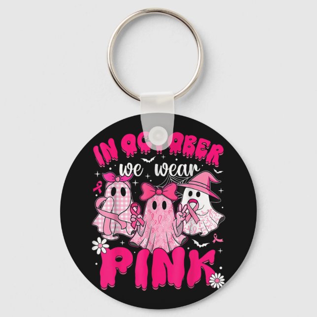 I oktober hade vi Bära Rosa Breast Cancer Awarenes Nyckelring (Framsida)