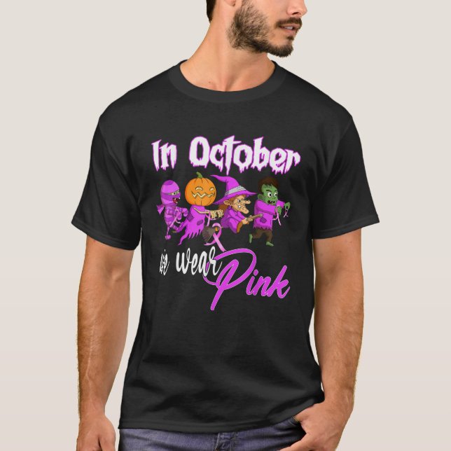 I oktober hade vi Bära Rosa Breast Cancer Awarenes T Shirt (Framsida)