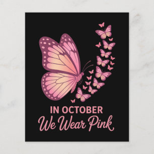 i oktober rosa bröst fjäril flygblad