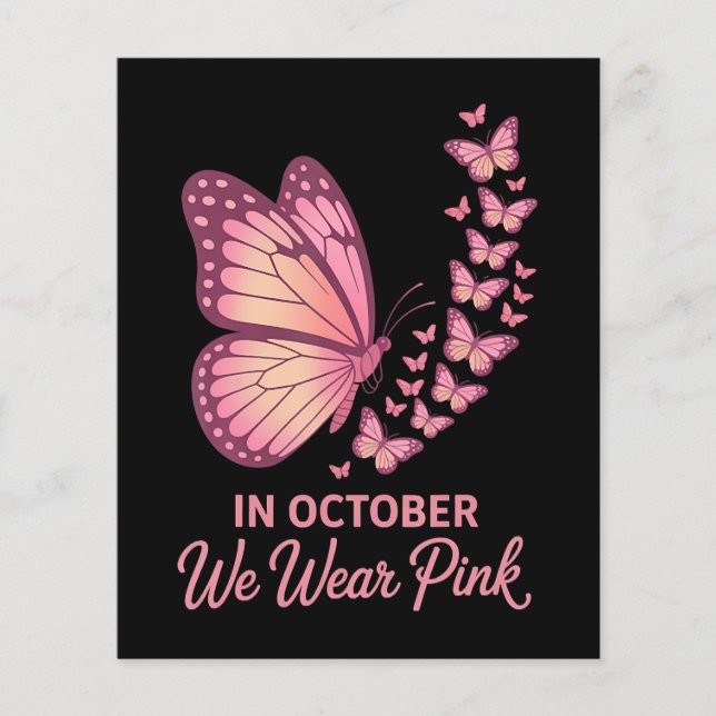 i oktober rosa bröst fjäril flygblad (Framsidan)