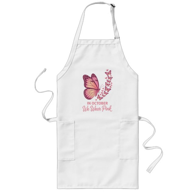I oktober Rosa Bröst Fjäril Långt Förkläde (Framsidan)