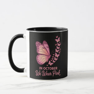 I oktober Rosa Bröst Fjäril Mugg