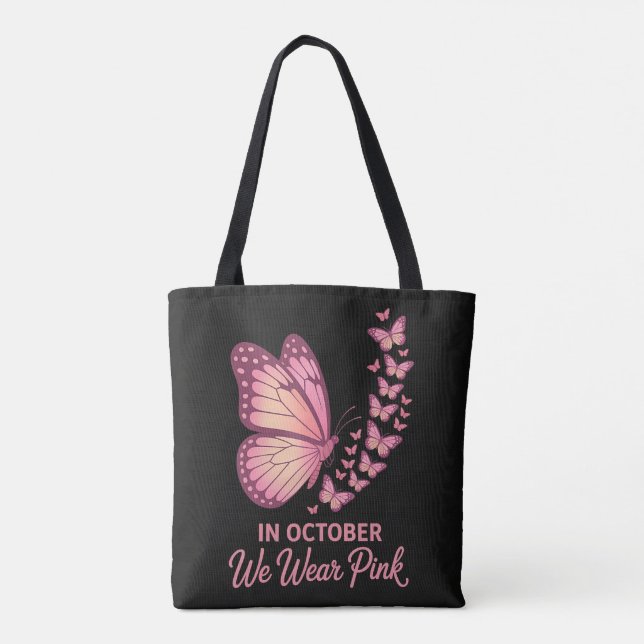 I oktober Rosa Bröst Fjäril Tygkasse (Baksida)