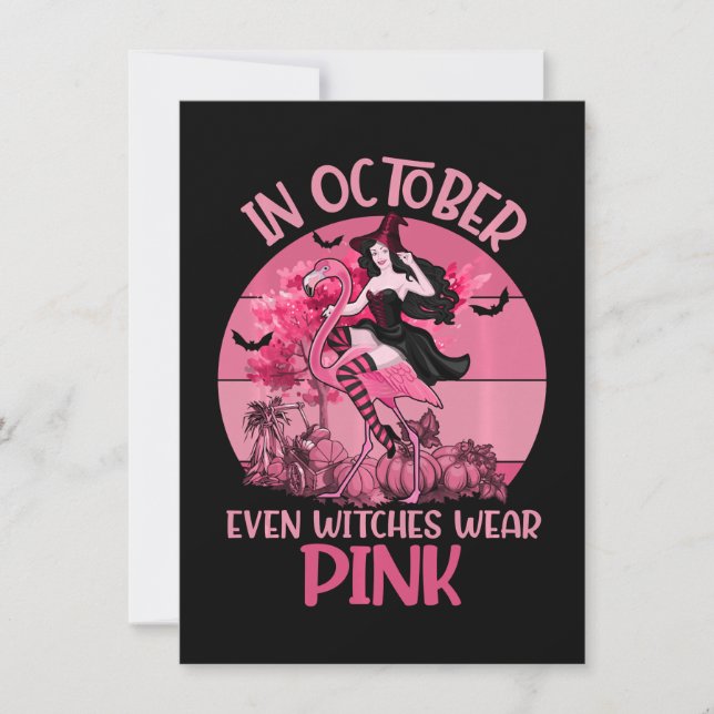 I oktober vaknar till och med Bärans Rosa brösten Inbjudningar (Framsida)