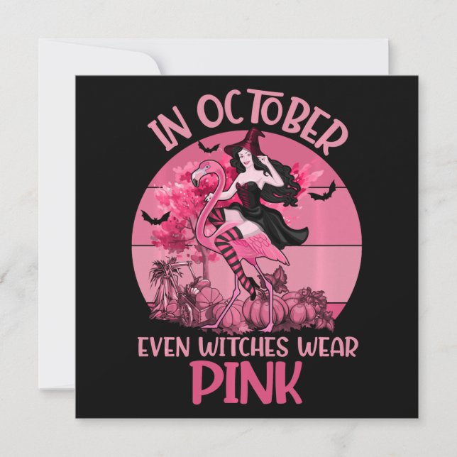 I oktober vaknar till och med Bärans Rosa brösten Inbjudningar (Framsida)