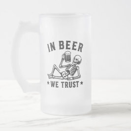 I öl tro vi på avkylande skelett Beer Pong Frostat Ölglas