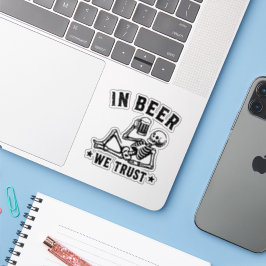 I öl tro vi på avkylande skelett Beer Pong Klistermärken