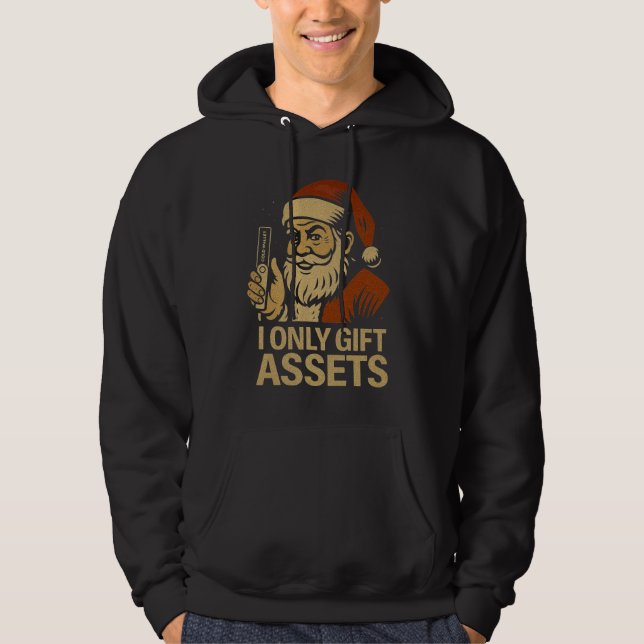 I Only Gift Assets™ Crypto Blockchain Santa Claus Hoodie (Framsida)