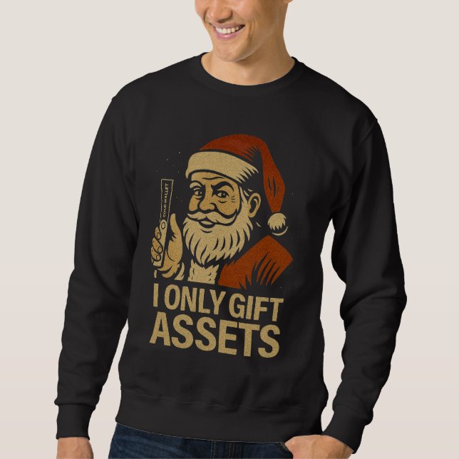 I Only Gift Assets™ Holiday Crypto DeFi Culture  Lång Ärmad Tröja (Framsida)