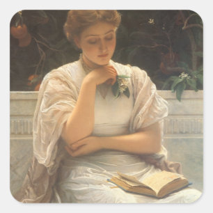 I Orangeriet av Charles Edward Perugini Fyrkantigt Klistermärke