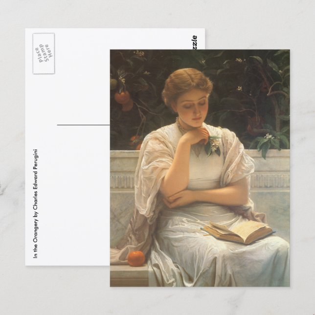 I Orangeriet av Charles Edward Perugini Vykort (Fram/baksida)