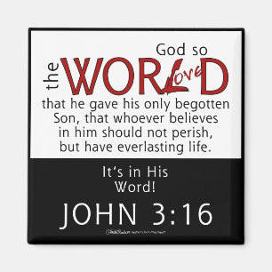 I Ord-John 3:16 Scripture Magnet