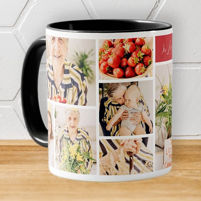I överljudsminnet av Grandma Modern 8 Photo Collag Mugg (Skapare uppladdad)