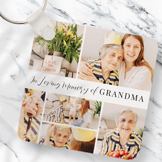 I överljudsminnet av Grandma Modern Photo Collage Nyckelring (Skapare uppladdad)