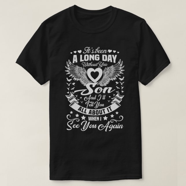I övernattningsminnet på min son som saknades son t shirt (Design framsida)