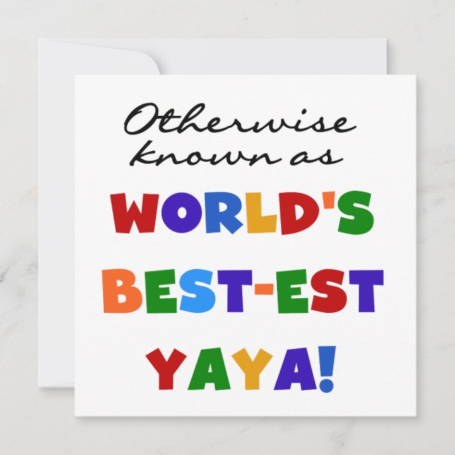 I övrigt kända "Best Yaya T-shirts" och "Gifts" (Framsida)