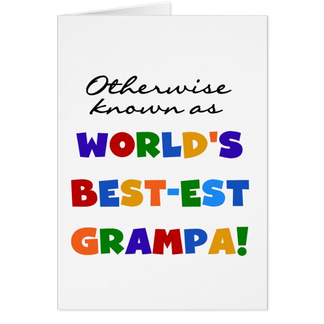 I övrigt känt som bästa Grampa Tshirts Hälsningskort (Framsidan)