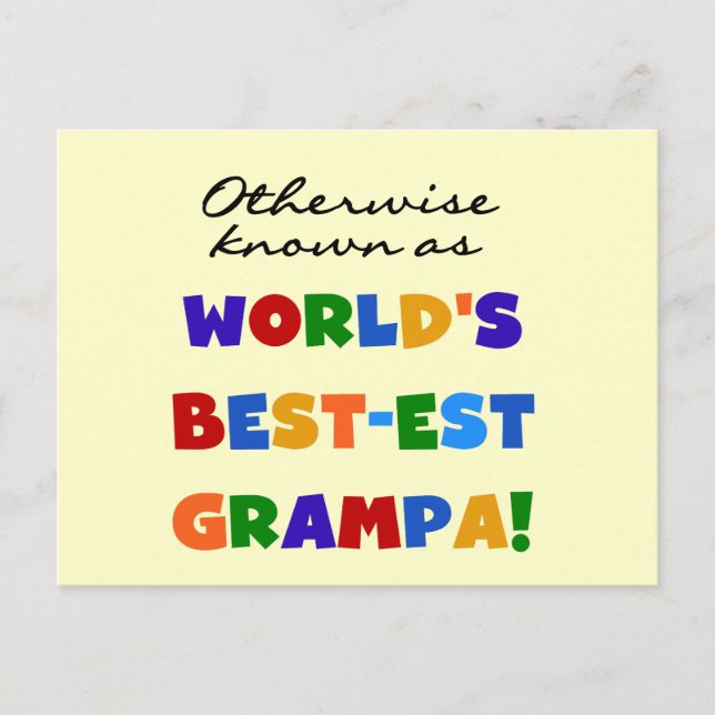I övrigt känt som bästa Grampa Tshirts Vykort (Framsida)