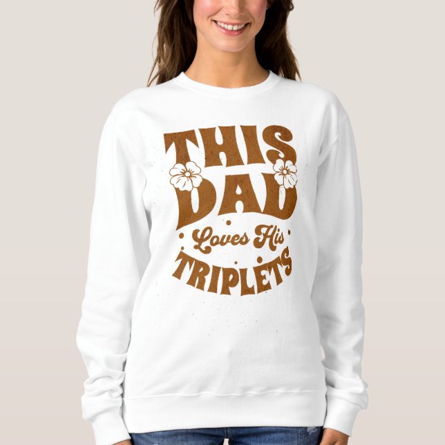 I Pappa Kärlek, hans triplet-Fars dag-funny T Shirt (Framsida)