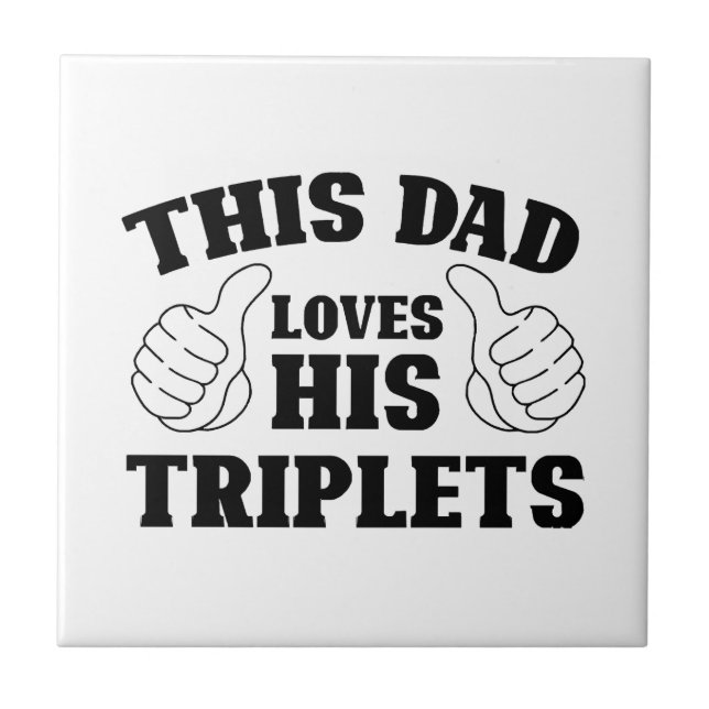 I Pappa Kärlek: Hans triplet - Gift för Pappa med  Kakelplatta (Framsidan)