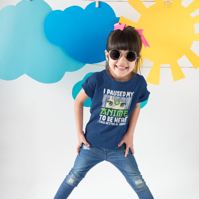 I Paused my Anime to be here Funny Anime Fan T Shirt (Skapare uppladdad)