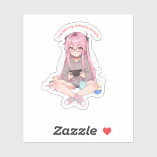I Paused My Anime to Be Here Sticker – Cute Anime  Klistermärken
