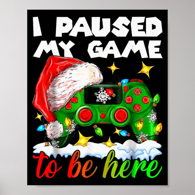 I Paused My Game Christmas Nutcracker Doll Funny B Poster (Framsidan)