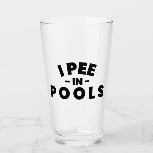 I Pee i Bassäng-glass Glaskopp (Framsida)