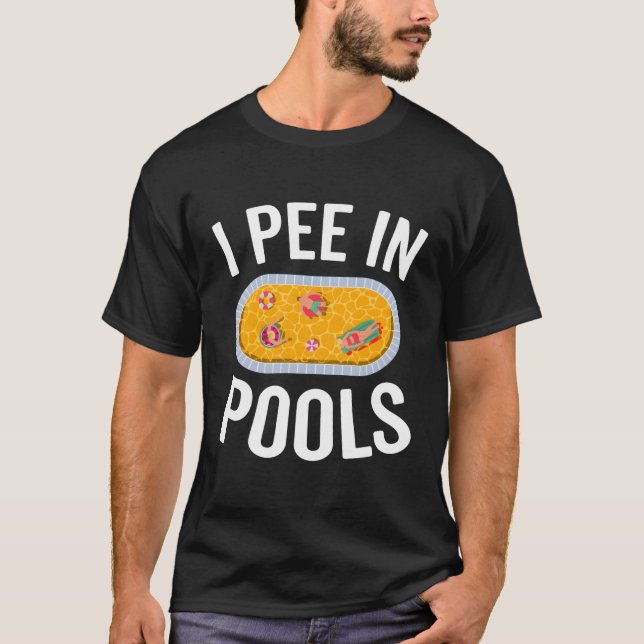 I Pee in Bassäng Humor Sarcasm Jock Bassäng T Shirt (Framsida)