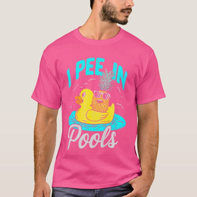 I Pee in Bassäng Swimming Bassäng Funny Jokes, Sar T Shirt (Framsida)