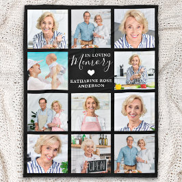 I Personligen Loving Memory 11 Photo Memorial Fleecefilt