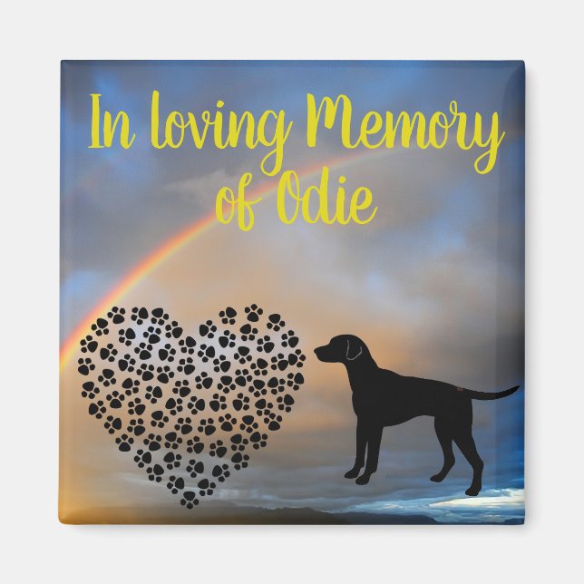 I Personligen Namn Memorial i Loving Memory Hund Magnet (Framsidan)