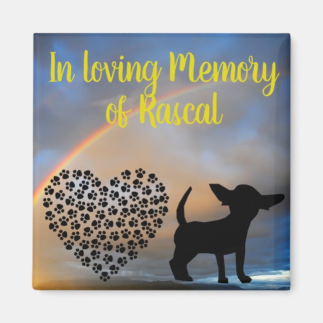 I Personligen Namn Memorial i Loving Memory Hund Magnet (Framsidan)