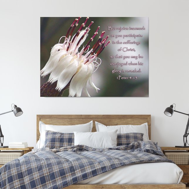 I Peter 4:13 Idéisk Blommigt Canvastryck (Insitu (sovrum))