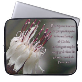 I Peter 4:13, inspirationell Blommigt Laptop Fodral