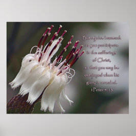 I Peter 4:13, inspirationell Blommigt Poster