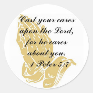 I Peter 5:7 Sticker Runt Klistermärke