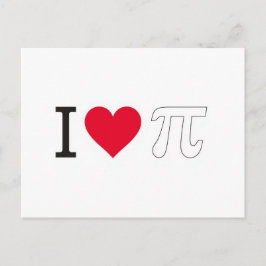 I ♥ Pi – Minimalist Pi Day Greeting Card Vykort