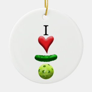 I Pickleball Kärlek Julgransprydnad Keramik