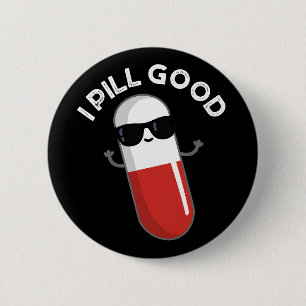 I Pill Bra Funny Medicine Pun Mörk BG Knapp