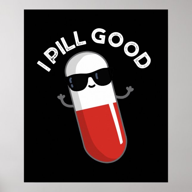 I Pill Bra Funny Medicine Pun Mörk BG Poster (Framsidan)