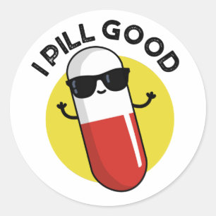 I Pill Bra Funny Medicine Pun Runt Klistermärke