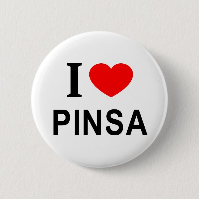 I ❤️ PINSA I KÄRLEK PINSA I HEART PINSA KNAPP (Framsida)