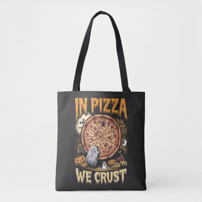 I Pizza Crust Halloween Spooky Slice Ghost Tee Tygkasse (Framsida)