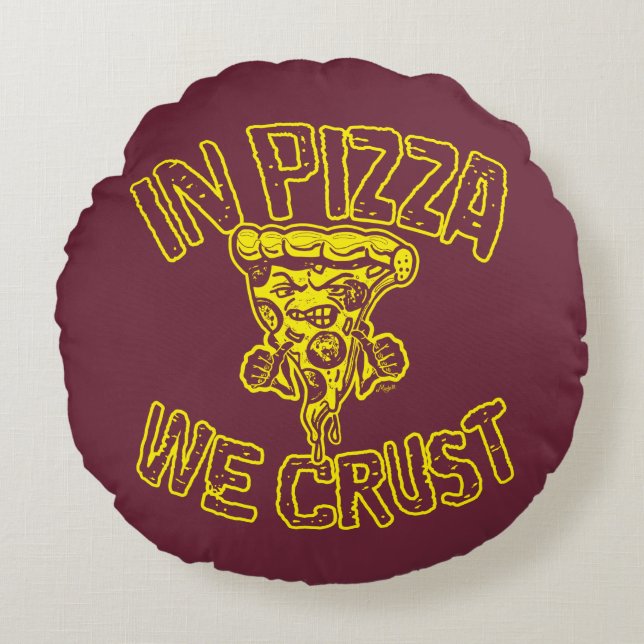 I Pizza Crust Rund Kudde (Framsidan)