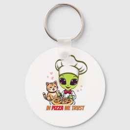 I Pizza Vi Litar Alien Kok Konst Nyckelring