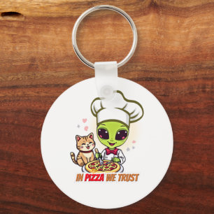 I Pizza Vi Litar Alien Kok Konst Nyckelring