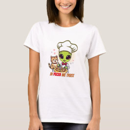I Pizza Vi Litar Alien Kok Konst T Shirt