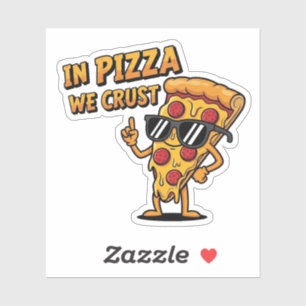 I Pizza Vi Skor – Coola Pizzaskämtillustrationer Klistermärken