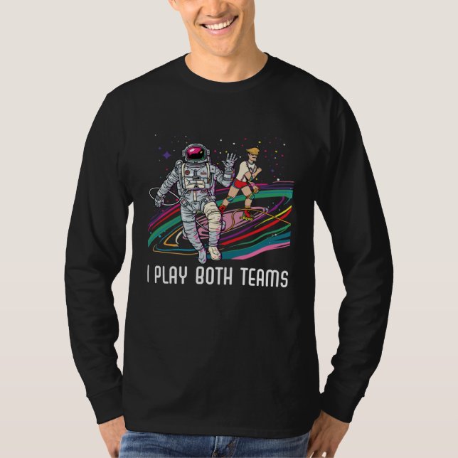 I Play Both Teams Bisexual Pride Bisexuality LGBTQ T Shirt (Framsida)